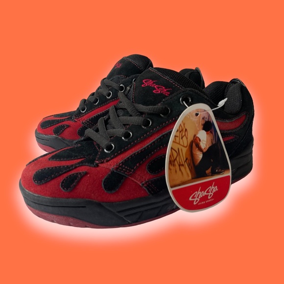 Y2K Vtg ShaSha Skate Shoes Flame Sneakers Rave Cyber Mall Goth - Picture 3 of 4